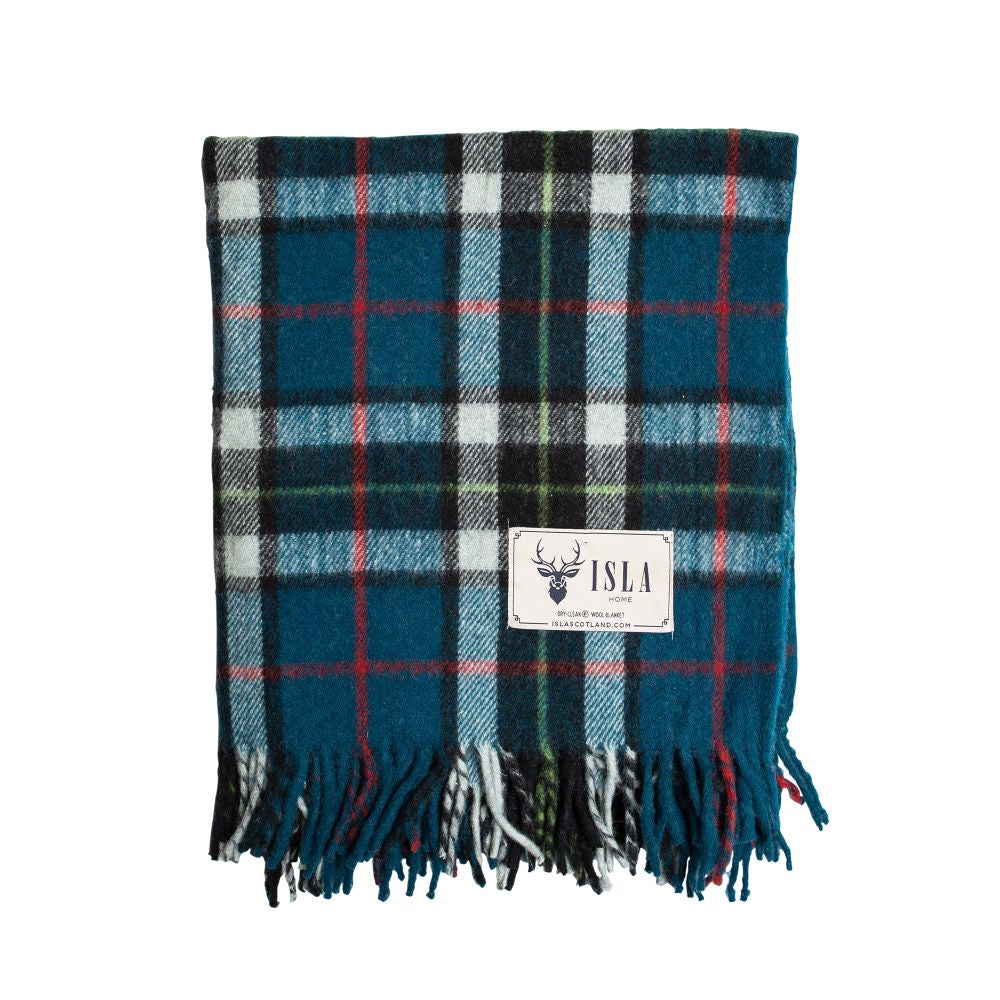 Traditional Scottish Rug Scottish 100% Wool Tartan Rug/ Throw Blanket - Thomson Blue | Scotland ...