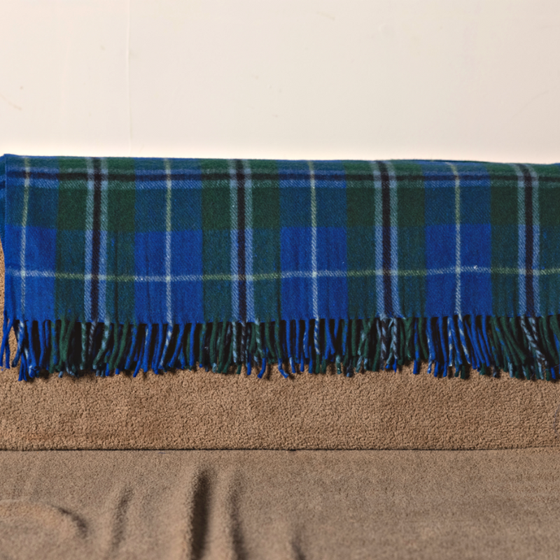 Wool Tartan Knee Blanket - 36'' x 59'' - Douglas Blue