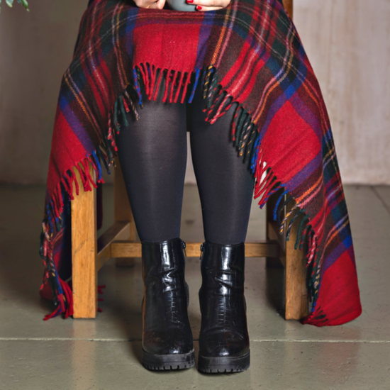 Wool Tartan Knee Blanket - 36'' x 59'' - Royal Stewart