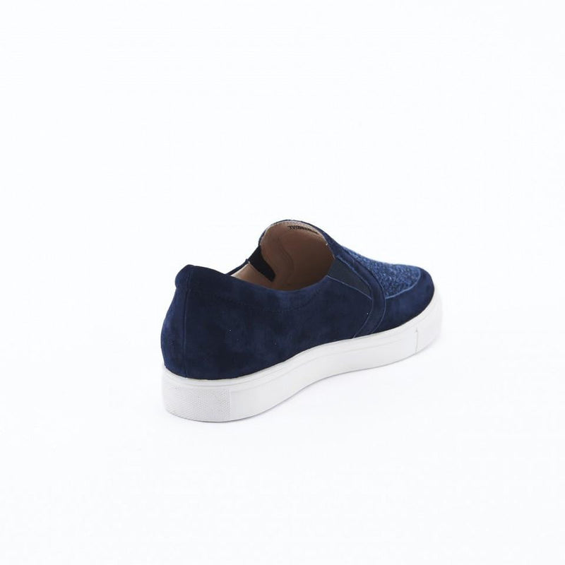 Women's Harris Tweed Trainers by Snow Paw - Navy