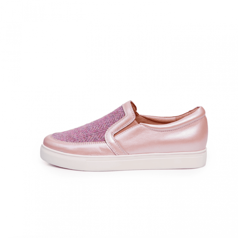 Women's Harris Tweed Trainers by Snow Paw - Pink
