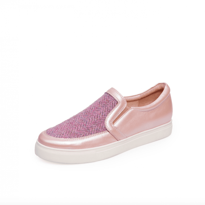 Women's Harris Tweed Trainers by Snow Paw - Pink
