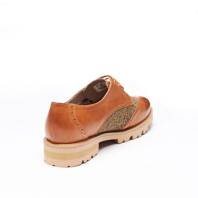 Women's Harris Tweed Brogues by Snow Paw - Chestnut