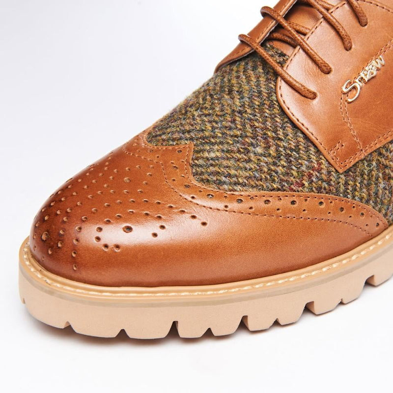 Women's Harris Tweed Brogues by Snow Paw - Chestnut