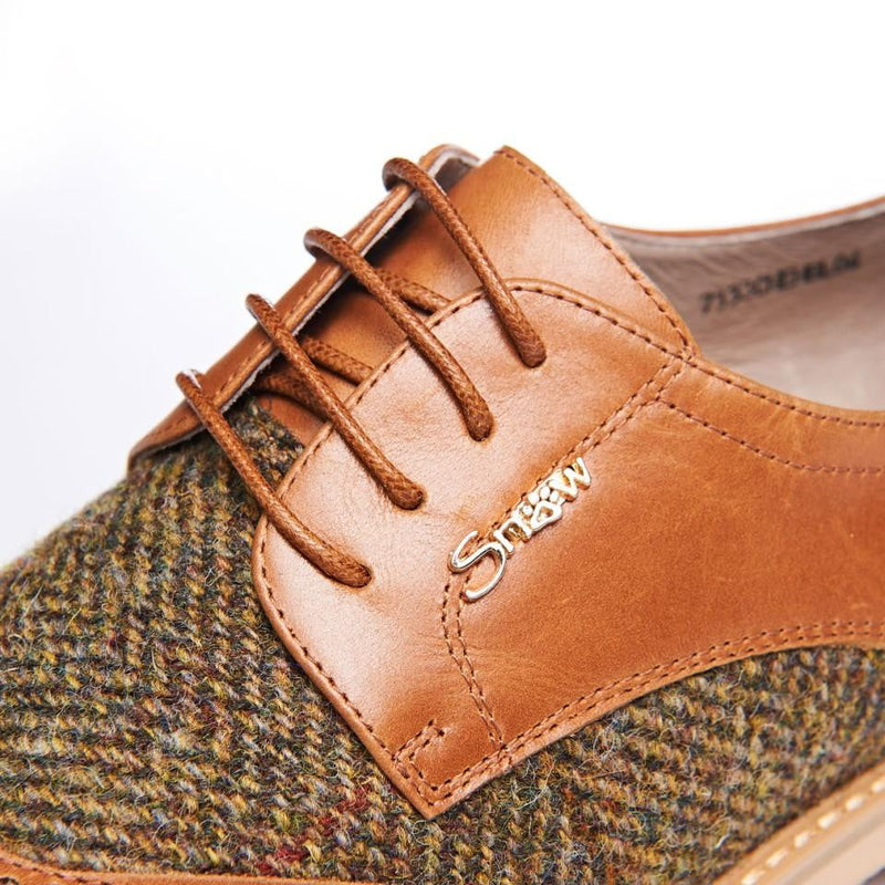 Women's Harris Tweed Brogues by Snow Paw - Chestnut