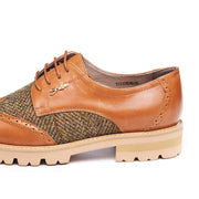 Women's Harris Tweed Brogues by Snow Paw - Chestnut