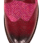 Women's Harris Tweed Brogues by Snow Paw - Maroon