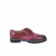 Women's Harris Tweed Brogues by Snow Paw - Maroon