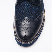 Women's Harris Tweed Brogues by Snow Paw - Navy