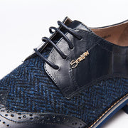 Women's Harris Tweed Brogues by Snow Paw - Navy