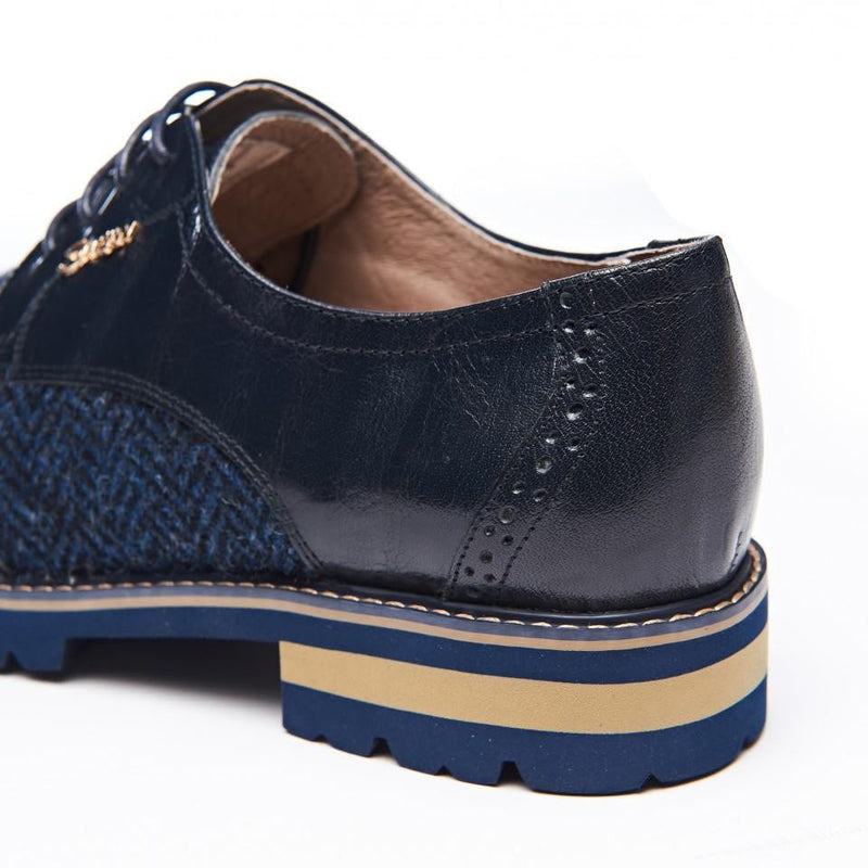 Women's Harris Tweed Brogues by Snow Paw - Navy