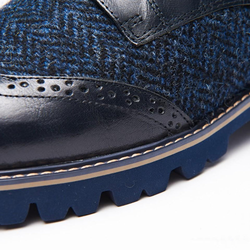 Women's Harris Tweed Brogues by Snow Paw - Navy