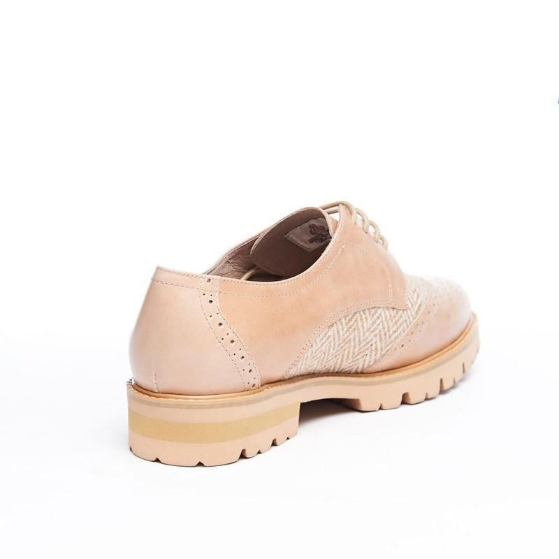 Women's Harris Tweed Brogues by Snow Paw - Cream