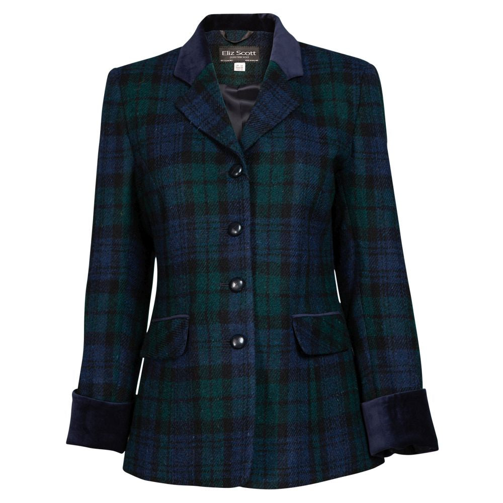 Women's Harris Tweed Jacket Maggie Black Watch Scotland Kilt