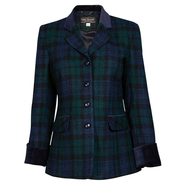 Women's Harris Tweed Jacket - Maggie - Black Watch (Size 14 remaining)