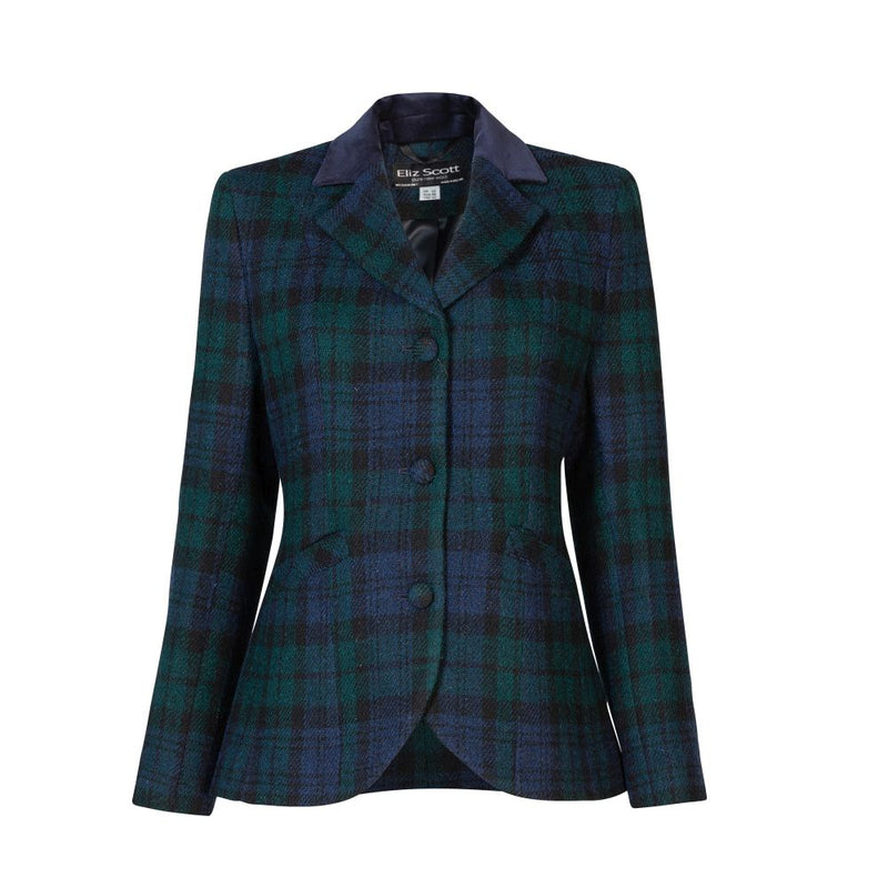 Women's Harris Tweed Jacket - Sandy - Black Watch - Autumn/Winter 2023