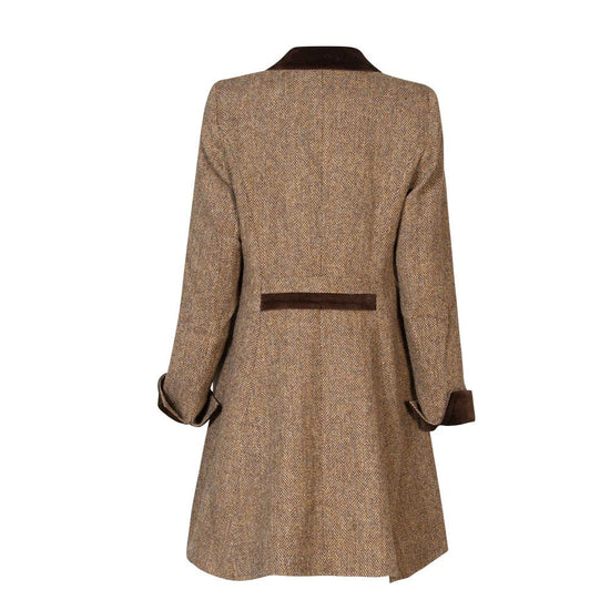 Women's Harris Tweed Coat - Tara - Brown Herringbone - Autumn/Winter 2023