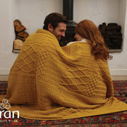 Merino Wool Patchwork Knit Blanket/Throw by Aran Mills - 4 Colours