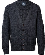Mens Merino Wool V-Neck Button Cardigan by Aran Mills - 4 Colours