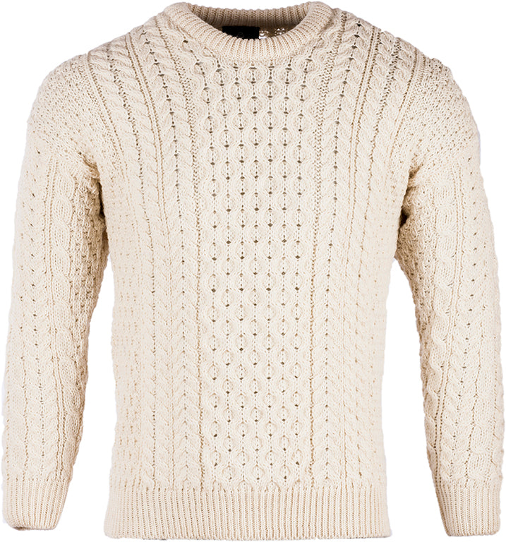 Men's Worsted Wool Crew Neck Jumper by Aran Mills - 2 Colours