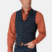 Blue harris tweed waistcoat new arrivals