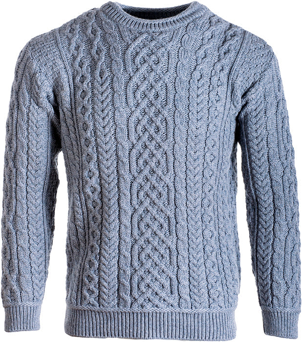 Men's Supersoft Merino Wool Celtic Crew Neck Jumper by Aran Mills