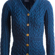 Ladies 5 Button Merino Wool Cardigan by Aran Mills - 2 Colours