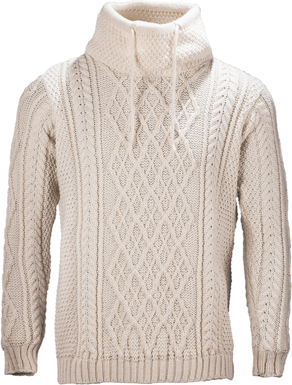 mens cable roll neck jumper