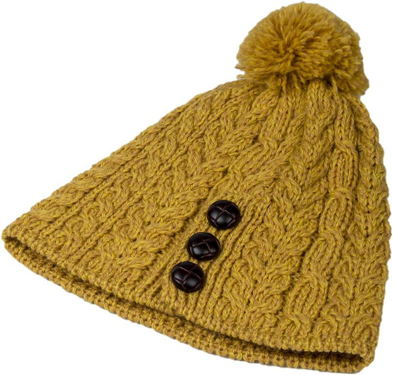 Women's Merino Wool Hat with Bobble by Aran Mills