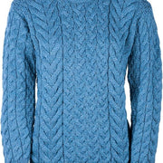 Women's Supersoft Merino Wool Cable Crew Neck Sweater by Aran Mills - 5 Colours