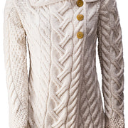 Women's 3 Button Long Supersoft Merino Wool Cardigan by Aran Mills