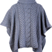 Women's Supersoft Merino Wool Cowl Neck Poncho by Aran Mills - 6 Colours