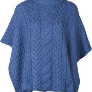 Women's Supersoft Merino Wool Cowl Neck Poncho by Aran Mills - 6 Colours