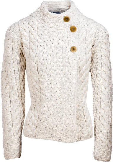 Women's Supersoft Merino Wool Asymmetrical Cable Cardigan by Aran Mills