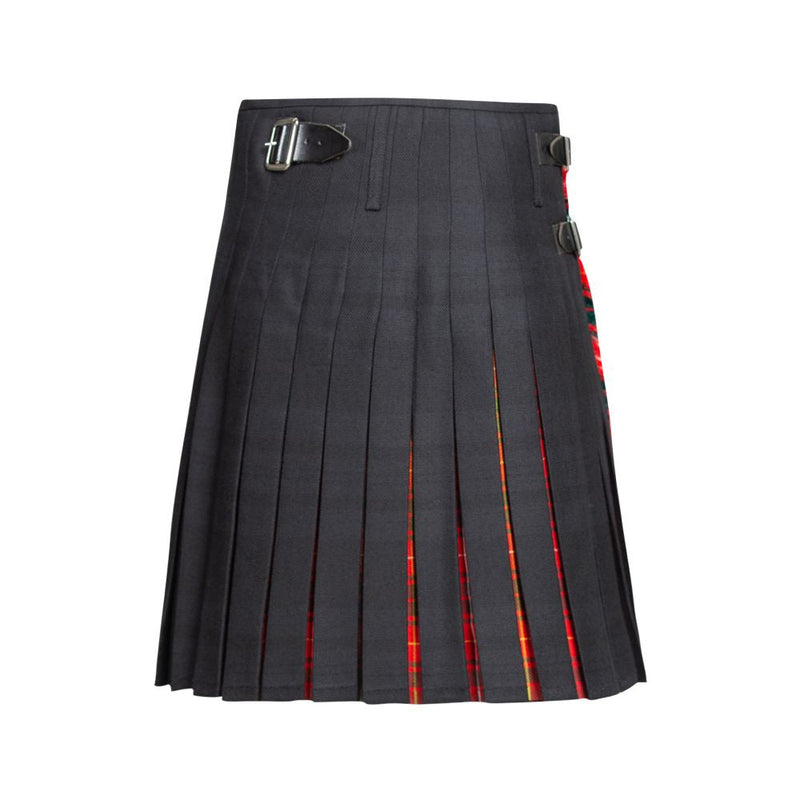 Clearance MTM Wool Kilt - 8 Yard - Black Isle/Bruce Modern Contrast - Waist 32 Length 24
