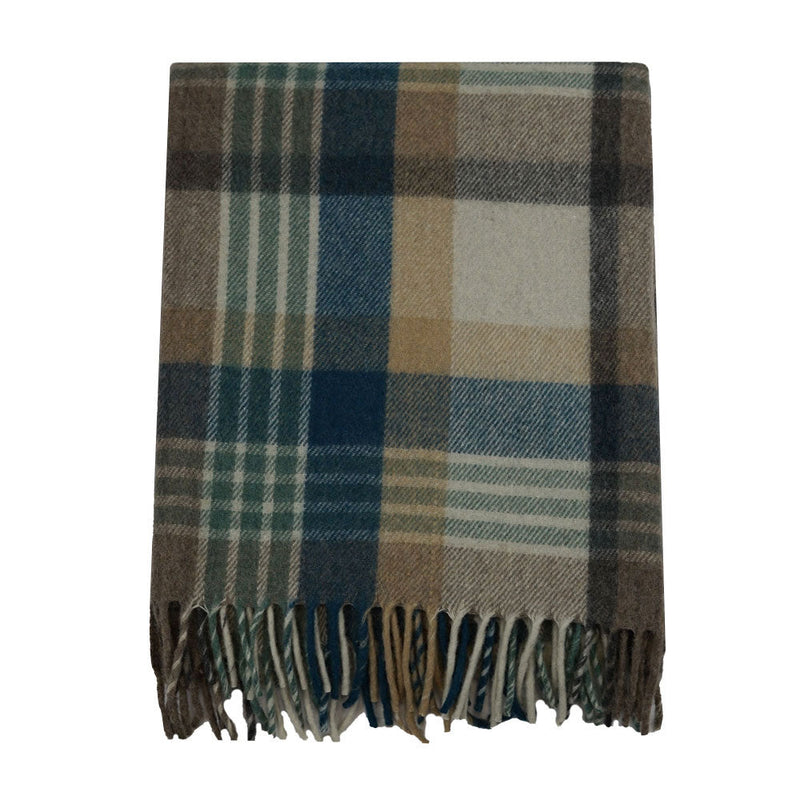 Wool Tartan Rug - Blue/Green/Brown Check