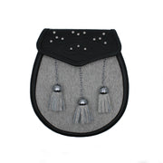 Scottish Made - Semi Dress 14 Stud Sporran - Grey Calfskin