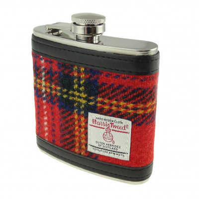 6oz Harris Tweed Hip Flask - 10 Colours