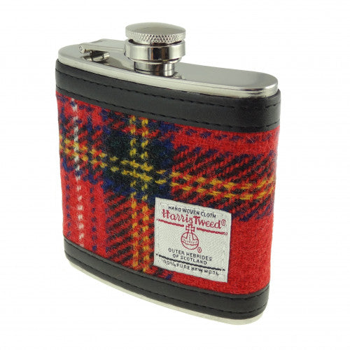 6oz Harris Tweed Hip Flask - 10 Colours