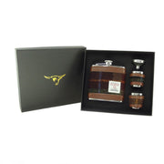 6oz Harris Tweed Hip Flask + Cups Gift Set - 2 Colours