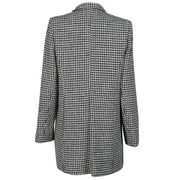 Women's Single Breasted Harris Tweed Coat - Black/White Dogtooth