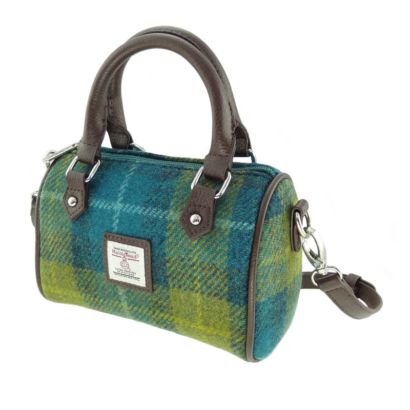 Harris Tweed Kilbride Mini Bowling Bag - Sea Blue/Green Check