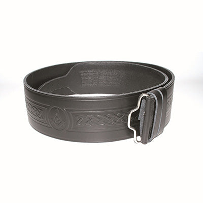 Masonic Hide Embossed Belt - Black