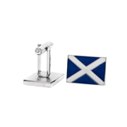 Scotland Flag / Saltire Cufflinks  Blue and White