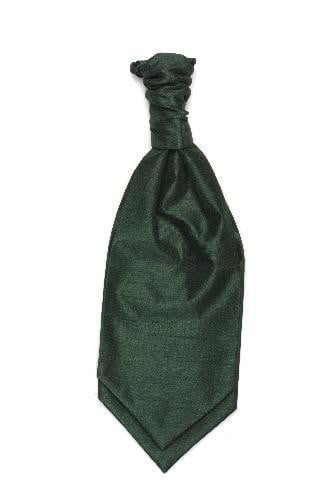 Polyester Shantung Ruche Tie - Bottle Green