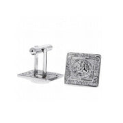 Prince Charlie Button Style Cufflinks - Chrome Finish