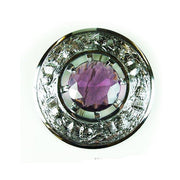 Thistle Stone Plaid Brooch - Chrome Finish - 4 Colours