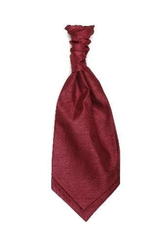 Children's Polyester Shantung Ruche Tie - Claret Red