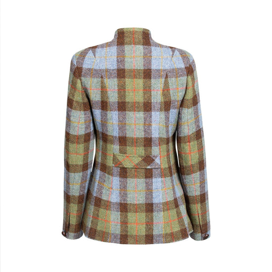 Women's Harris Tweed Jacket - Sandy Manderine - Green/Blue Check
