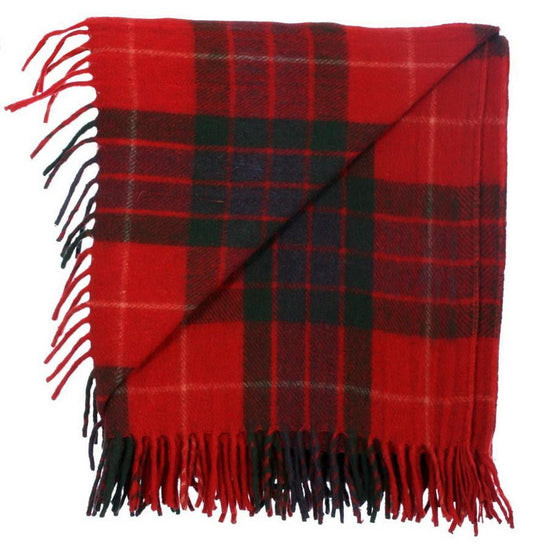 Wool Tartan Blanket - 60'' x 70'' - Fraser Red